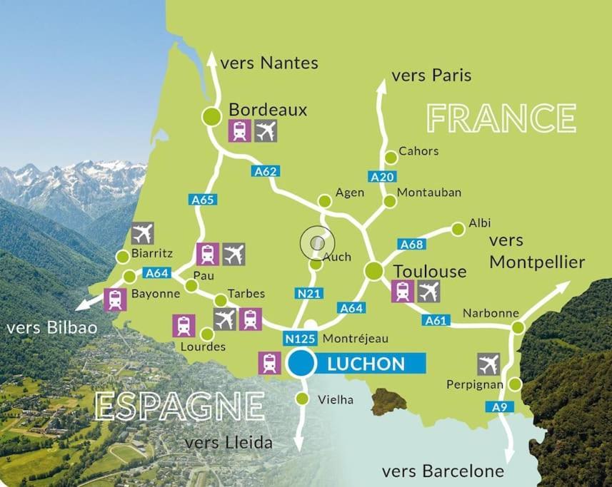 Chez Louise, Appartement T3 A Deux Pas Du Centre Bagneres-de-Luchon Bagian luar foto
